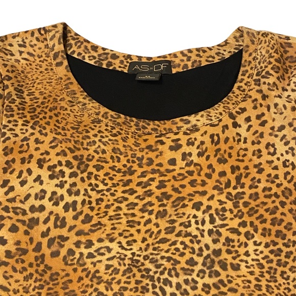AS By DF New Guard Leopard-Print Short-Sleeve Suede Tee Women’s Size XS $264 Ret - Picture 6 of 9